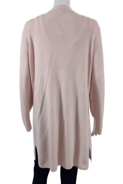 Escada Womens Pink V-Neck Button Cardigan Cashmere Wool Silk Viscose Size 42