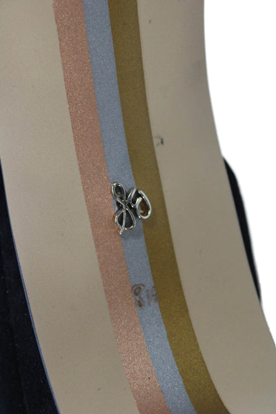 Sam Edelman Women's Heel Open Toe Suede Buckle Sandals Black Size 8.5