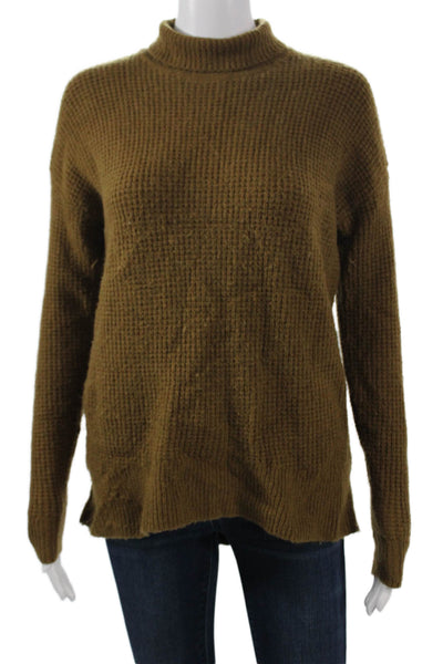 Madewell Womens Brown Merino Wool Alpaca Mock Neck Pullover Size XS