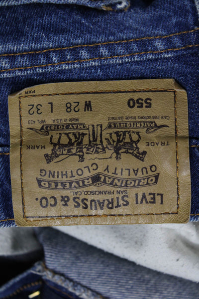 Levis Womens Dark Blue 100% Cotton Mini A-Line Skirt Solid Size 28