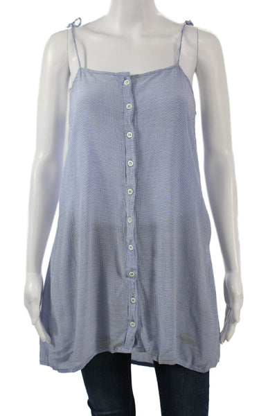 Faithfull Womens Striped Light Blue Camisole Button Up Rayon Size 4