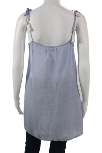 Faithfull Womens Striped Light Blue Camisole Button Up Rayon Size 4