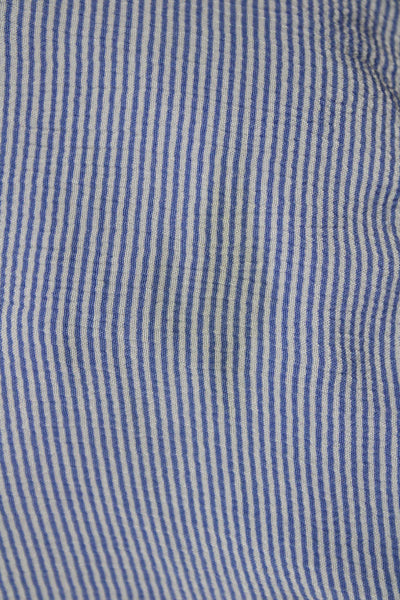 Carolina K Women White Striped Cotton Tunic Short Sleeve Size 2XS