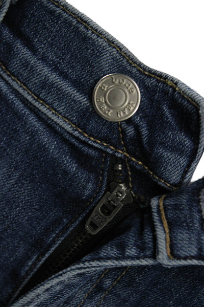 Rag & Bone Womens Ankle Cropped Skinny Jeans Dark Blue Mid Rise Button Size 26