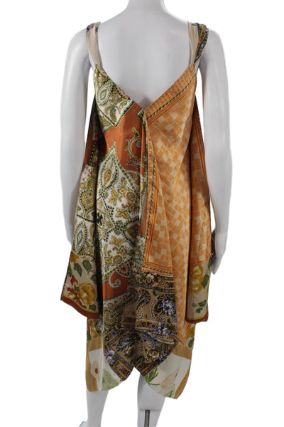 Tiny Womens Boho Floral Kaftan Midi V Neck Sleeveless Dress Size XS