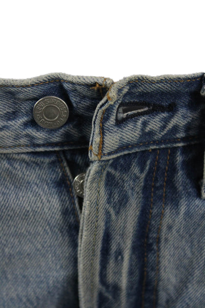 Levis Womens Straight Cropped Jeans Blue Cotton Mid Rise 90s Size 26