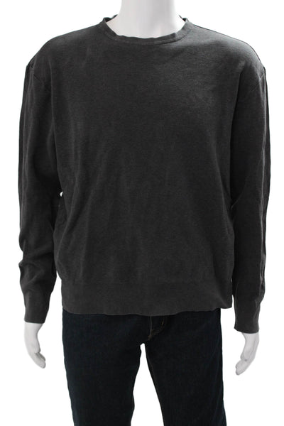 Boss Hugo Boss Mens Dark Gray 100% Wool Crew Neck Sweater Long Sleeve Size XL