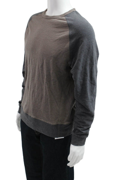 Lululemon Mens Pullover Sweatshirt Brown Zip Cotton Blend Long Sleeve Size S