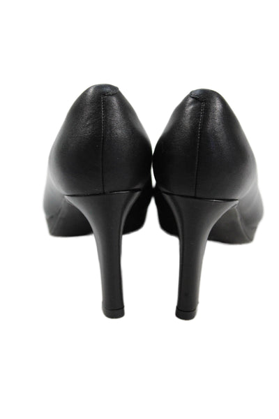 Clarks Collection Womens Leather High Heel Pumps Shoes Black Size 6
