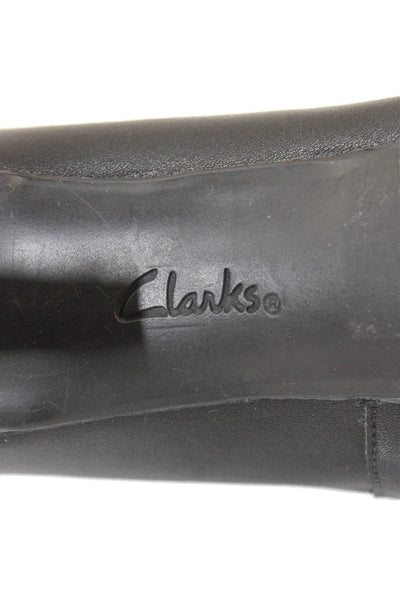 Clarks Collection Womens Leather High Heel Pumps Shoes Black Size 6