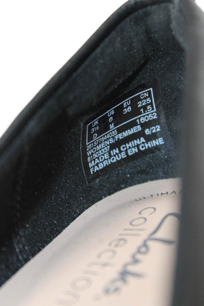 Clarks Collection Womens Leather High Heel Pumps Shoes Black Size 6