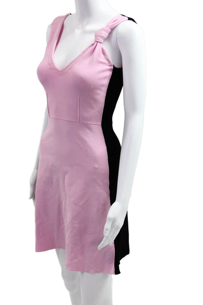 Sonia Sonia Rykiel Women A-Line Mini Dress Pink V-Neck Sleeveless Size XS