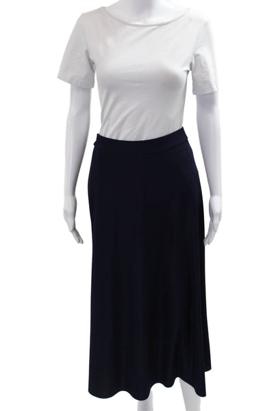 Club Monaco Womens A-Line Wrap Skirt Dark Blue Viscose Blend Solid Size M