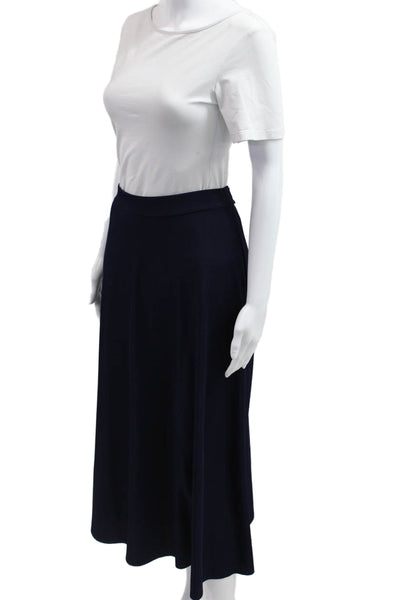 Club Monaco Womens A-Line Wrap Skirt Dark Blue Viscose Blend Solid Size M