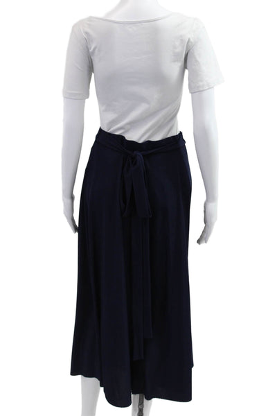 Club Monaco Womens A-Line Wrap Skirt Dark Blue Viscose Blend Solid Size M