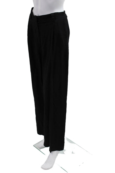 Lioness Women Black Dress Pants Linen Viscose Button Size M