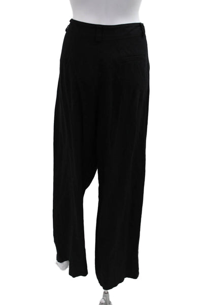 Lioness Women Black Dress Pants Linen Viscose Button Size M