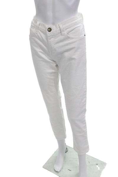 Current/Elliott Womens White High Rise Ankle Cropped Pants Size 26