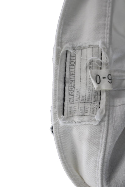 Current/Elliott Womens White High Rise Ankle Cropped Pants Size 26