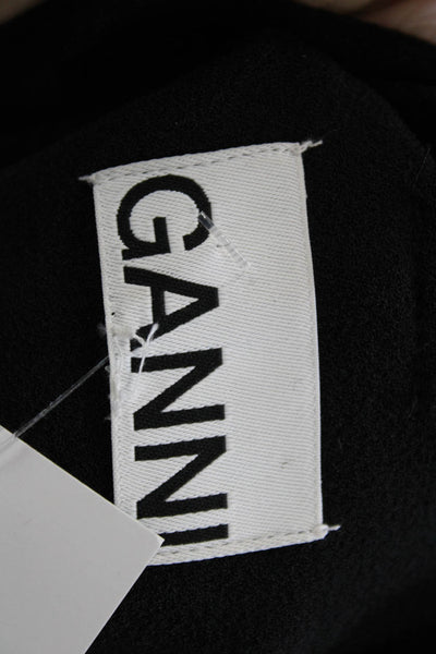 Ganni Women Bermuda Shorts Black Buckle Size 36