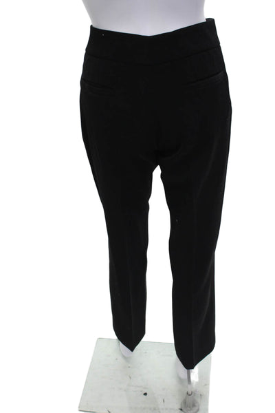 Janet Brown Women Black Cropped Dress Pants Button Wool Blend Size 42