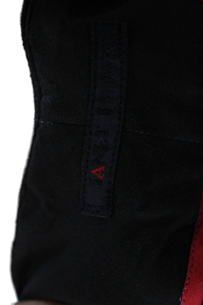 Janet Brown Women Black Cropped Dress Pants Button Wool Blend Size 42