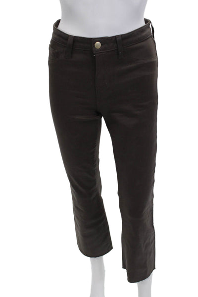 L'Agence Womens Cropped High Rise Brown Jeans Size 25