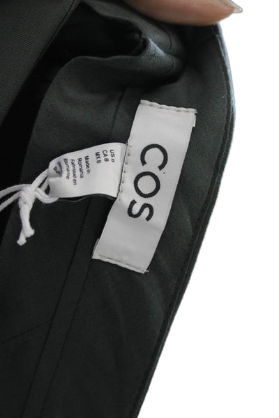 COS Women Dress Pants Dark Gray 100% Wool Hook & Eye Inseam 30 Size 8