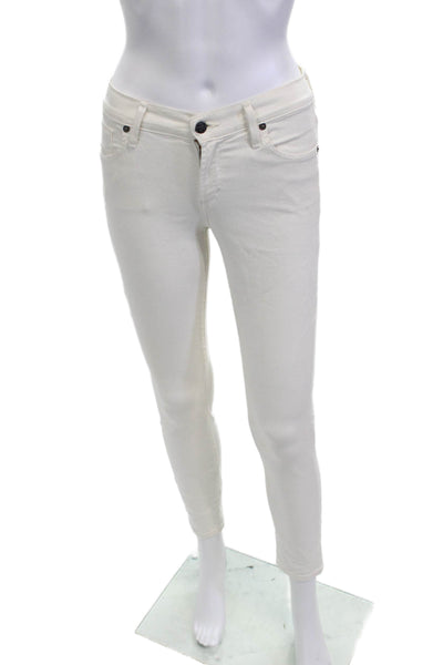 Citizens of Humanity Womens Ankle Skinny Jeans White Mid Rise 28 Inseam Size 24