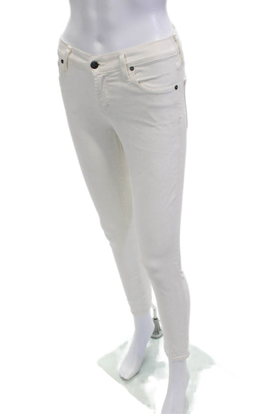 Citizens of Humanity Womens Ankle Skinny Jeans White Mid Rise 28 Inseam Size 24