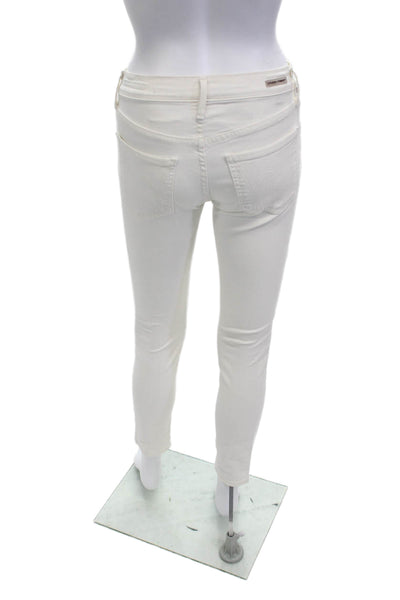 Citizens of Humanity Womens Ankle Skinny Jeans White Mid Rise 28 Inseam Size 24