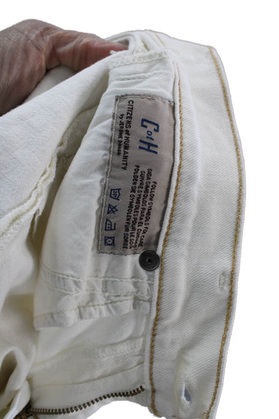Citizens of Humanity Womens Ankle Skinny Jeans White Mid Rise 28 Inseam Size 24