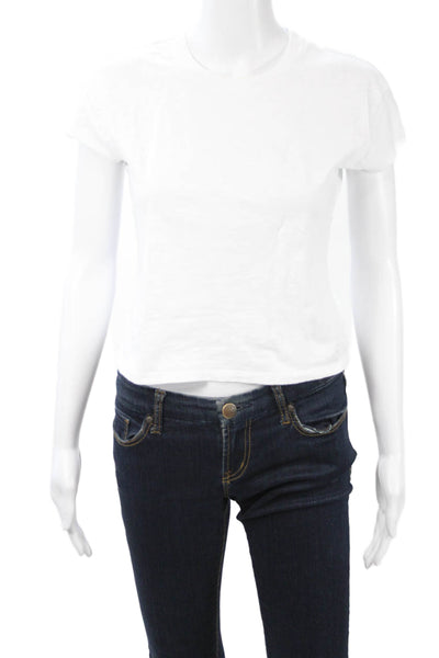 Z Supply Womens Cropped Cotton Crew Neck Short Sleeve T-Shirt Size XS