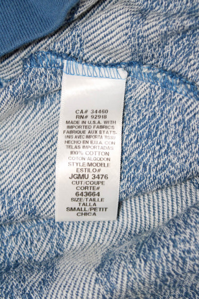 Juicy Couture Womens Sweater Dress Blue Graphic Cotton Short Sleeve Mini Size S
