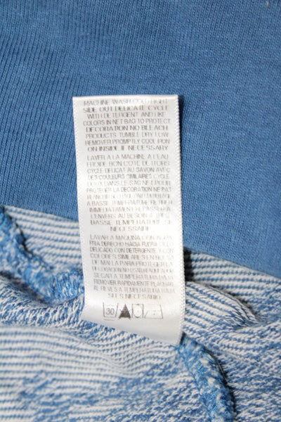 Juicy Couture Womens Sweater Dress Blue Graphic Cotton Short Sleeve Mini Size S