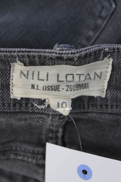 Nili Lotan Women Ankle Cropped Gray Jeans Button Low Rise Size 10