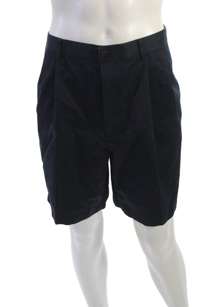 Brooks Brothers Mens Chino Shorts Dark Blue 100% Cotton Button Size 40