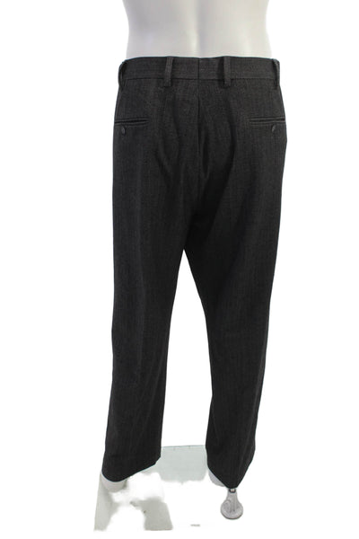 Oak Hill Mens Dress Pants Dark Gray Button Closure Size 46