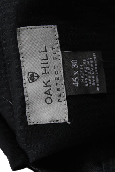Oak Hill Mens Dress Pants Dark Gray Button Closure Size 46