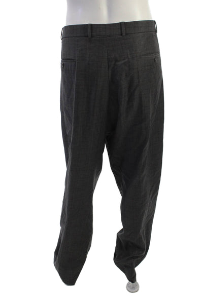 Ballin Mens Dress Pants Dark Gray Wool Button Size 46