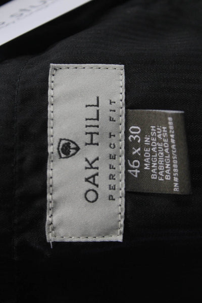 Oak Hill Mens Black Dress Pants Button Big & Tall Size 46