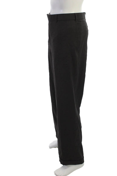 Ballin Mens Black Wool Dress Pants Classic Button Closure Size 46