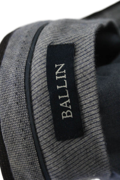 Ballin Mens Black Wool Dress Pants Classic Button Closure Size 46