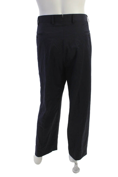 Reda Mens Dark Blue Dress Pants Button Front Classic Size 46