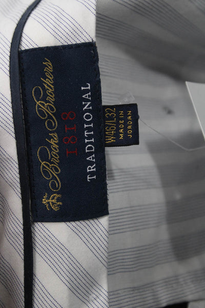 Reda Mens Dark Blue Dress Pants Button Front Classic Size 46