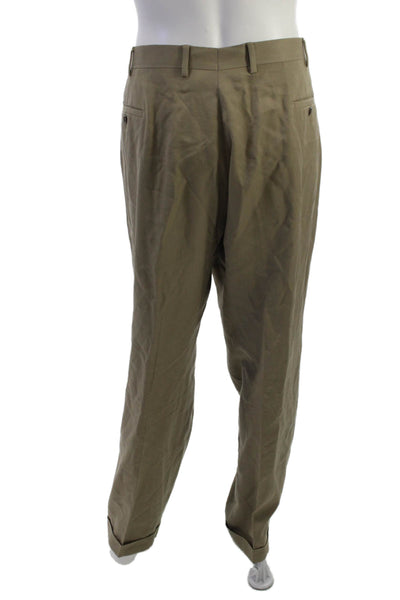 Joseph & Feiss Mens Dress Pants Khakis Beige 100% Wool Inseam 30 Size 46