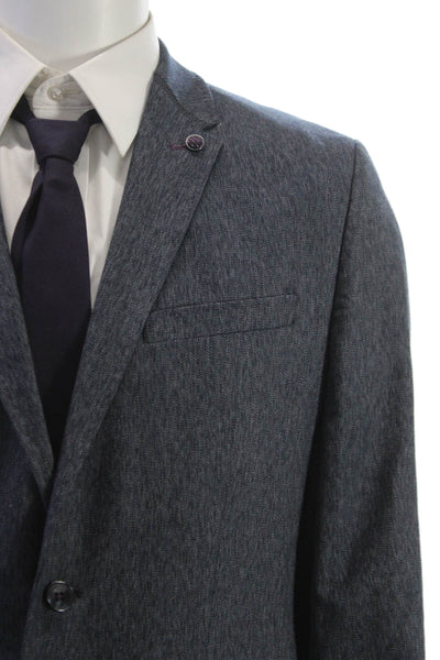 Ted Baker London Mens Herringbone Blazer Dark Gray Collared Button Size 40