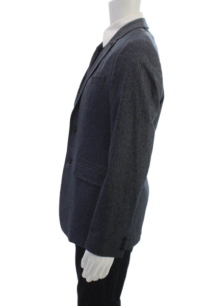 Ted Baker London Mens Herringbone Blazer Dark Gray Collared Button Size 40