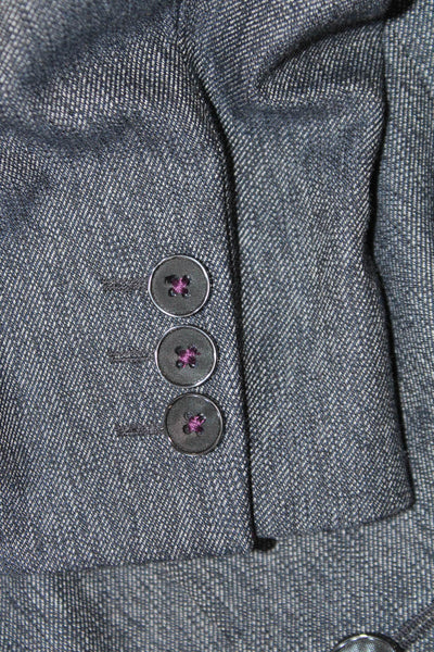 Ted Baker London Mens Herringbone Blazer Dark Gray Collared Button Size 40