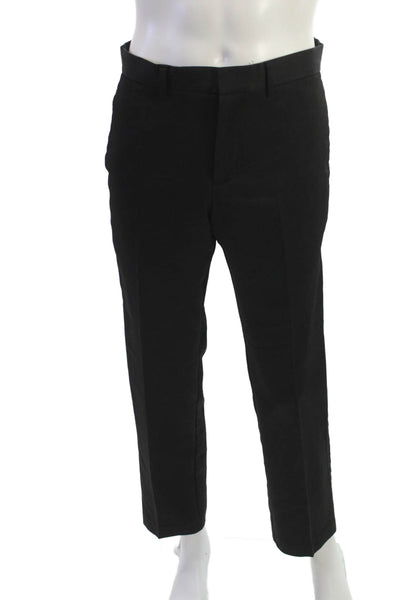 Perry Ellis Mens Dress Pants Black Button 98% Polyester 2% Elastane Size 32